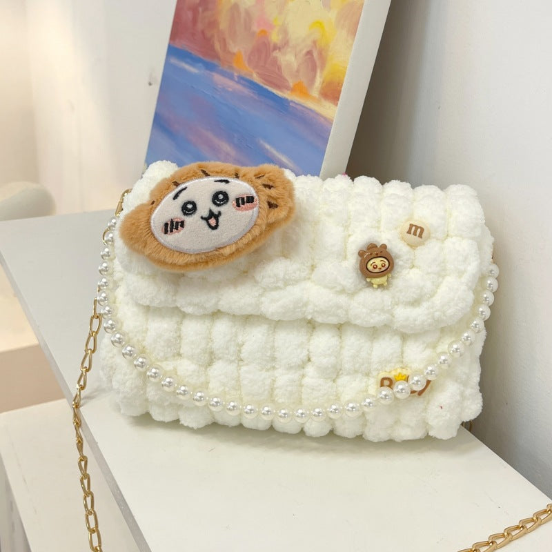 Dog Hand-woven Material Make Cute Finished Crossbody Bags