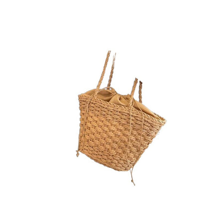 Women's Woven Summer Beach Holiday Style Straw Portable Shoulder Bags