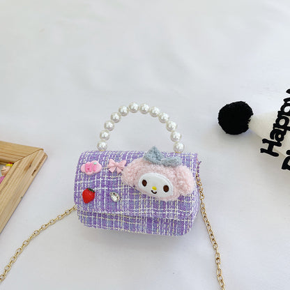 Children's Pearl Cartoon Doll Accessory Fashion Princess Children's Shoulder Bags