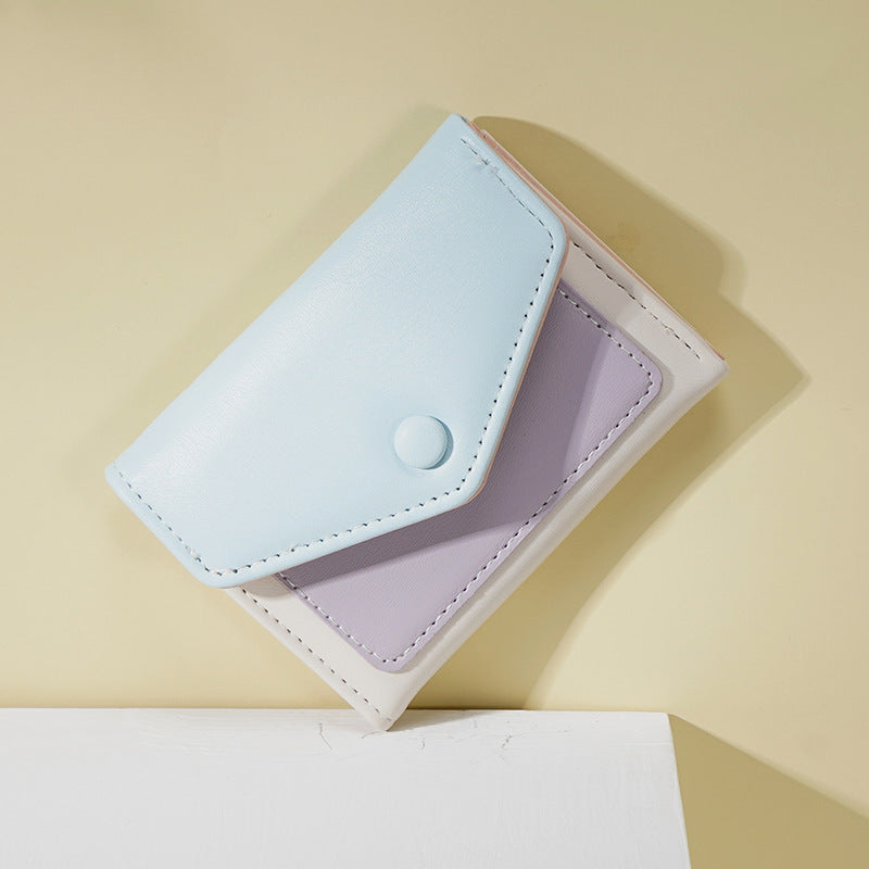 Dopamine Color Matching Korean Solid Simple Ladies Wallets