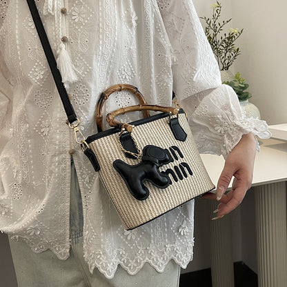 Women's Popular Trendy Beach Fashionable Knitted Shoulder Bags