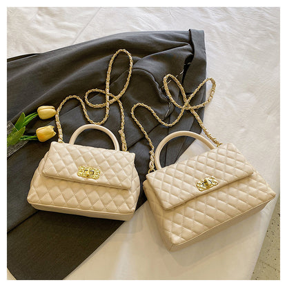 Women's Exquisite Texture Rhombus Embroidery Line Small Handbags