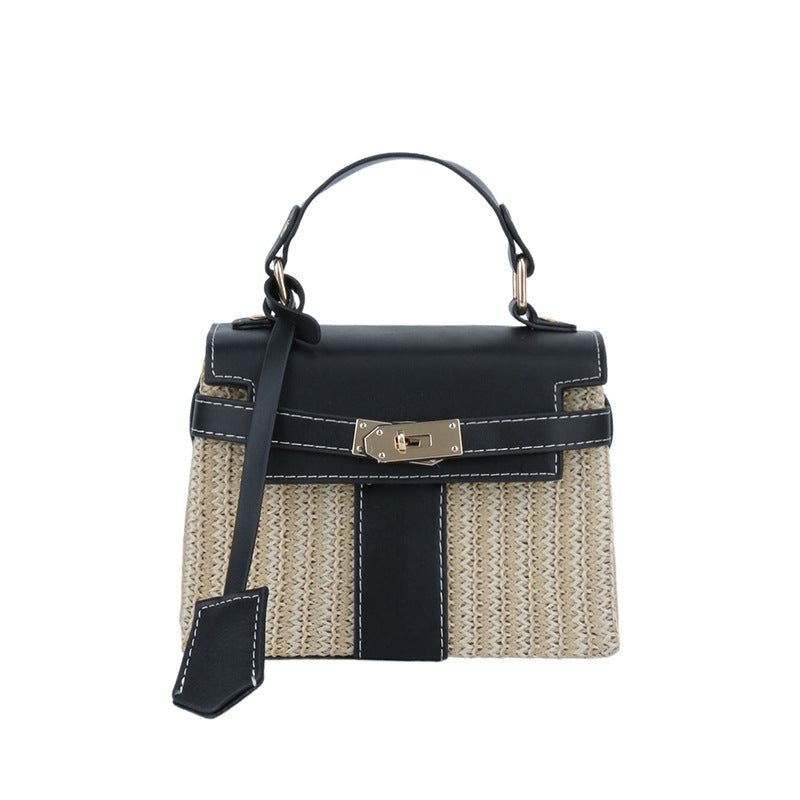 Women's Kelly Popular Fashion Portable Straw Rattan Bags