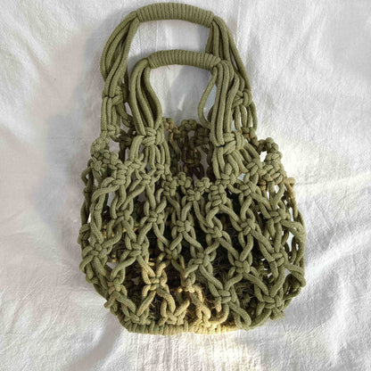 Women's Woven Portable Mesh Straw Beach Hollowed Handbags