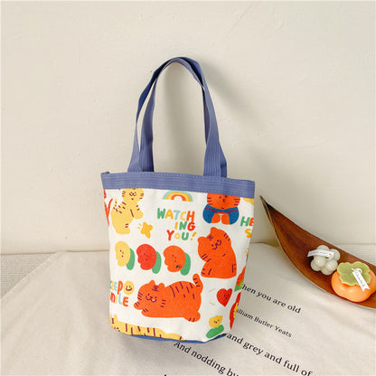 Carrying Canvas Family Lunch Box Cartoon Handbags