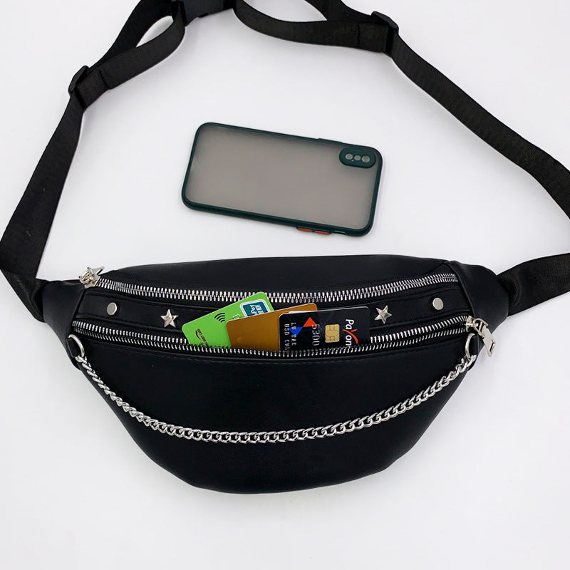 Women's Hip Hop Punk Chain Rivets Fashion Waist Packs