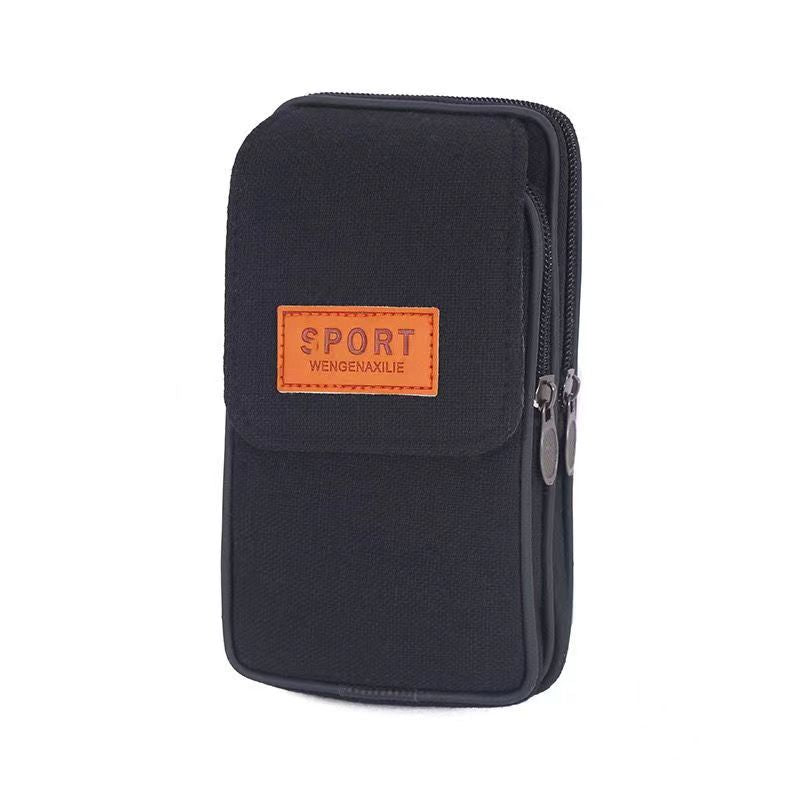 Men's Canvas Mobile Pannier Cell Mini Hanging Phone Bags