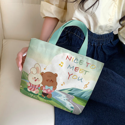 Canvas Female Cartoon Cabs Fashion Korean Handbags