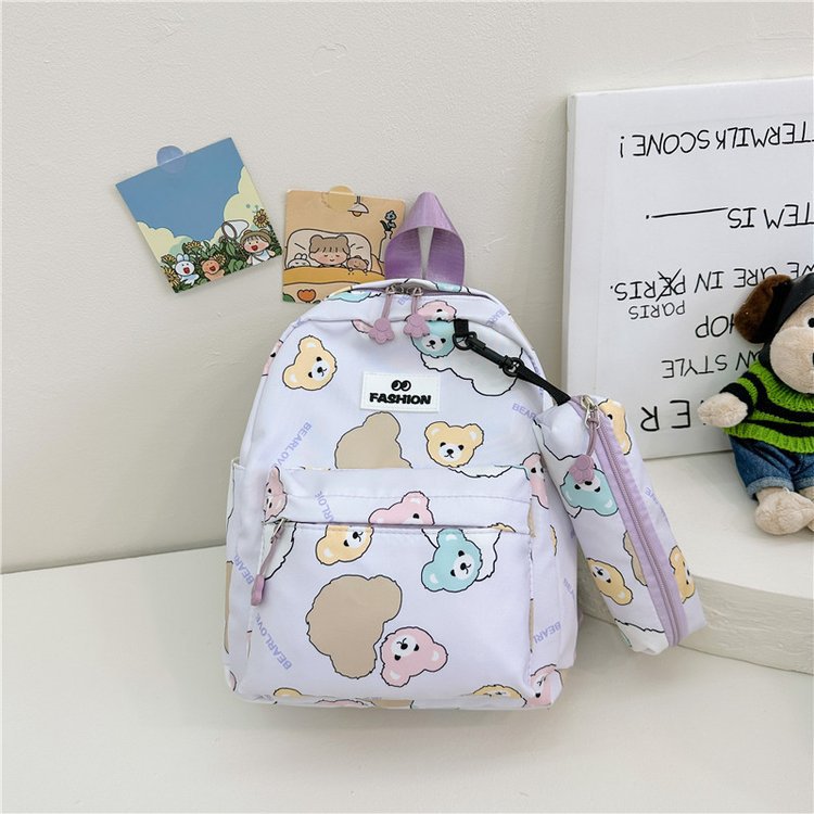 Costume deux pièces pour enfants Petits sacs d'école de maternelle en forme d'ours mignon de dessin animé