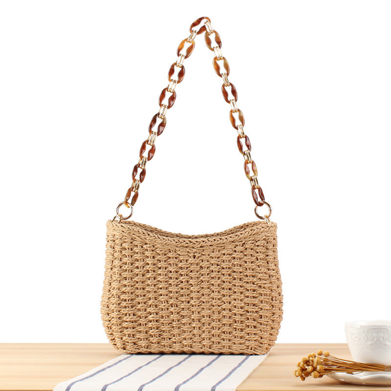 Acrylic Amber Chain Woven Minority Simple Shoulder Bags