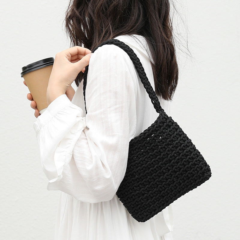 Women's Style Artistic Woven Fashion Cotton Thread Hollow Bags