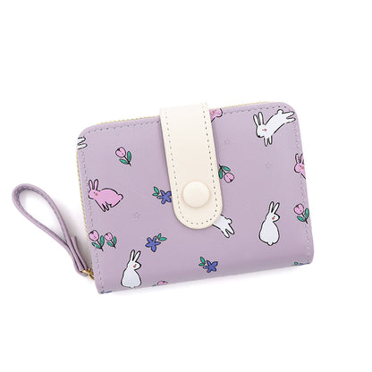 Style Fresh Cute Bunny Pattern Printing Large Capacity Ladies Wallets