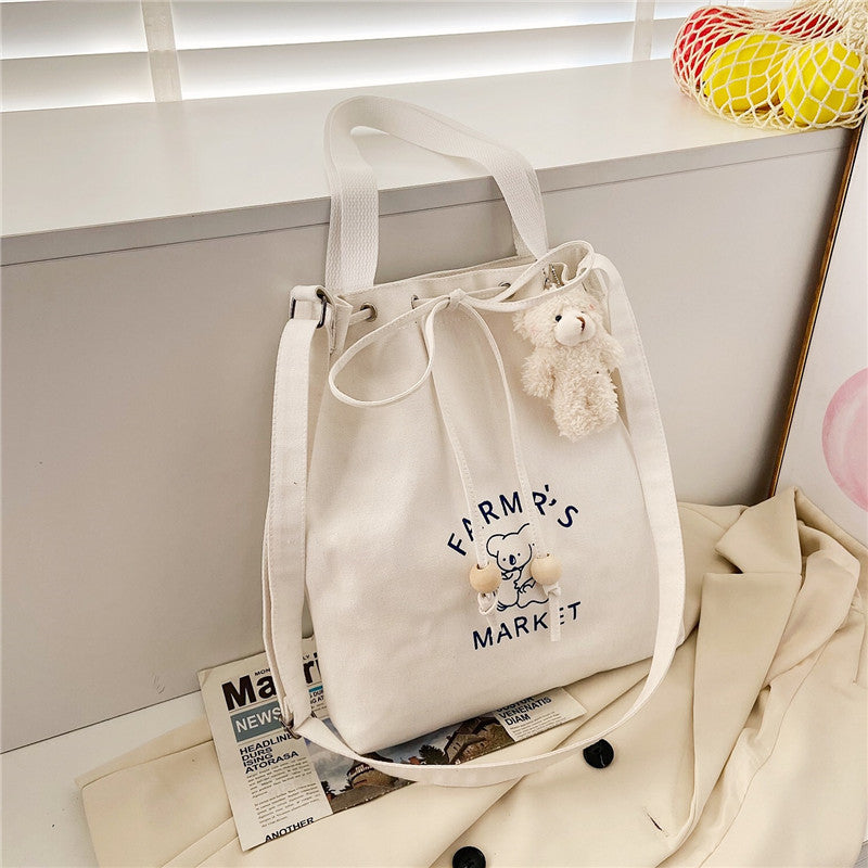 Canvas For Female Korean Style Versatile Large Capacity Shoulder Bags