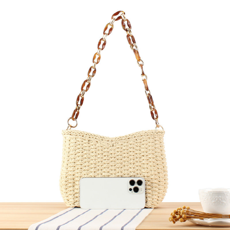 Acrylic Amber Chain Woven Minority Simple Shoulder Bags