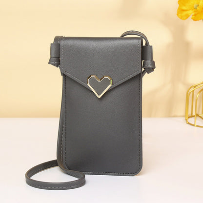 Women's Transparent Touch Screen Mobile Retro Solid Phone Bags