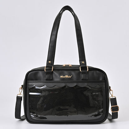 Cartoon Transparent Large Capacity College Style Handbags