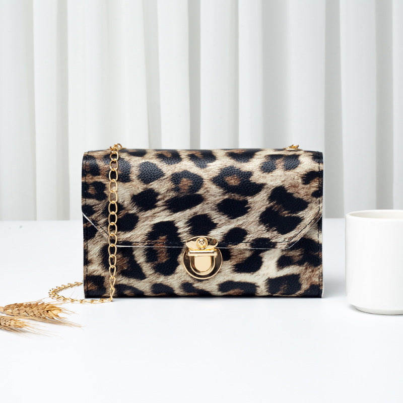 Women's Mini Leopard Print Vintage Chain Classic Crossbody Bags