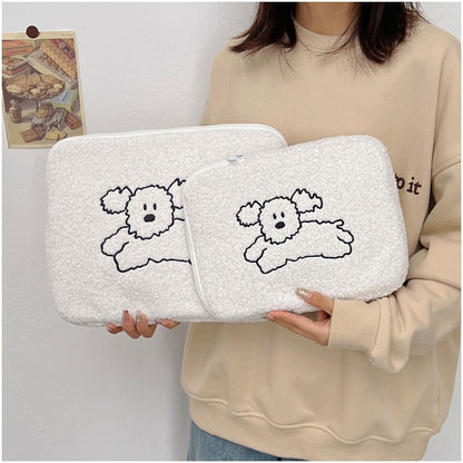 Sacs de protection pour tablette en peluche avec broderie mignonne