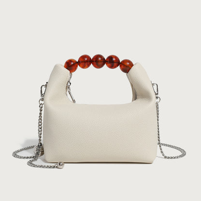 Niche Dumpling Versatile Chain Beaded Soft Leather Crossbody Bags