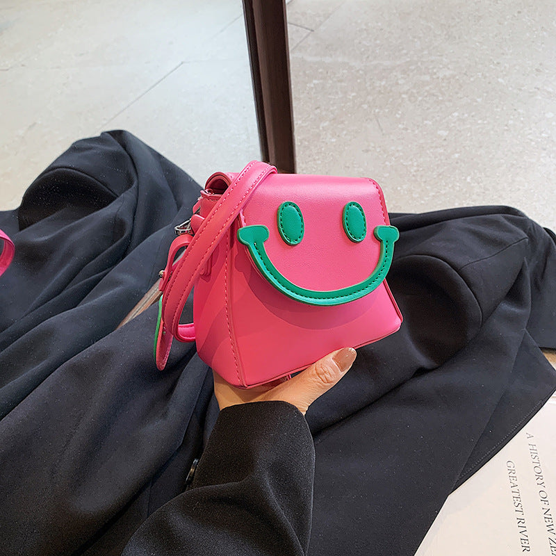 Women's Creative Small Cute Smiley Face Contrast Children's Shoulder Bags