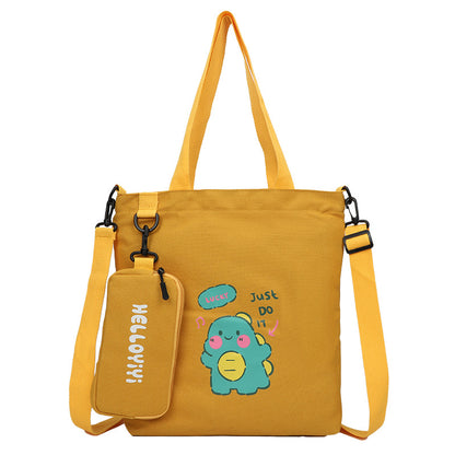 Children's Tuition Canvas Cartoon Printed Class School Bags