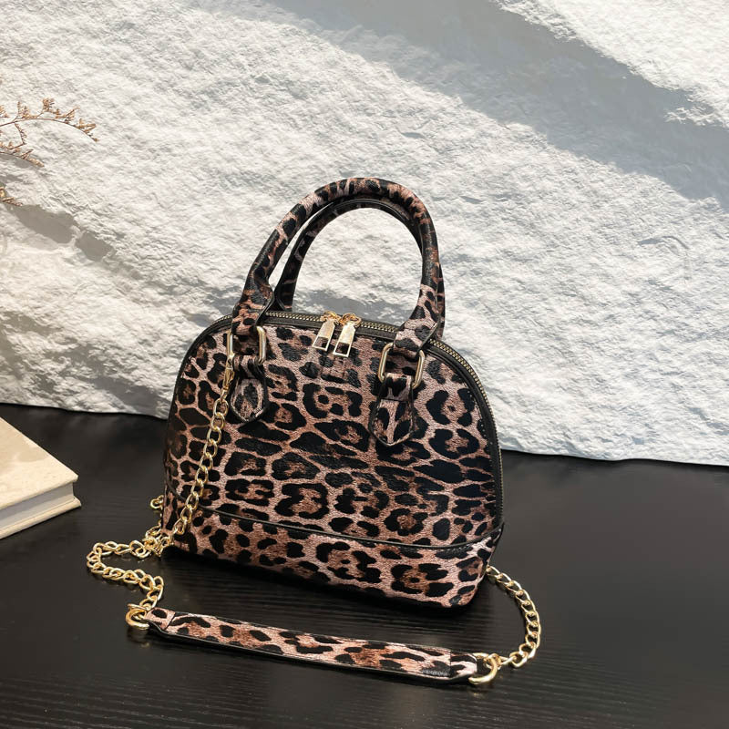 Women's Niche Leopard Print Fashion Portable Shell Shoulder Bags