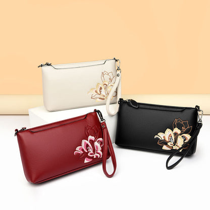 Women's Embroidered National Style Mobile Change Texture Bags