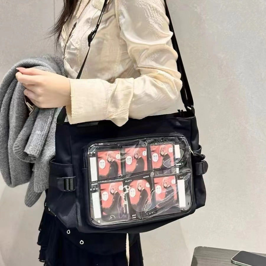 Women's Style Transparent Bar Cartoon Class Book Shoulder Bags