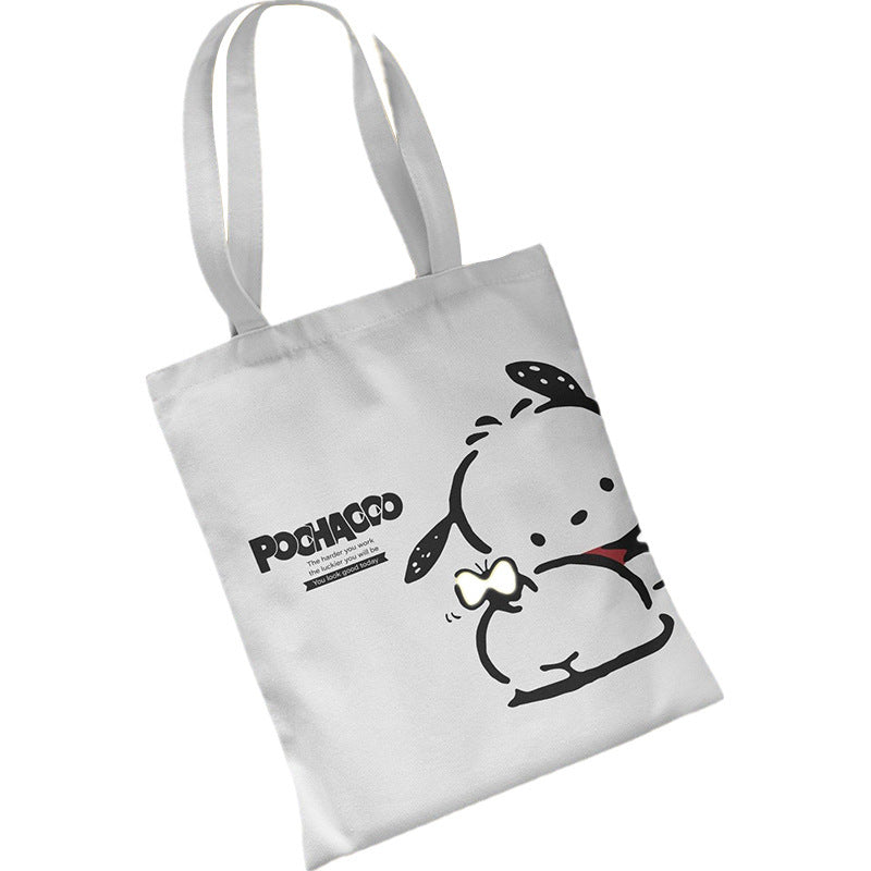 Cute Cartoon Pacha Dog Canvas Portable Large Capacity Good-looking Handbags