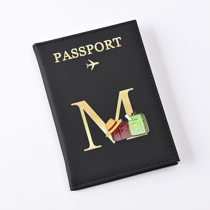 Étui pour passeport en cuir au design de lettre cool