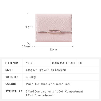 Women's Short Tassel High Sense Small Folding Ladies Wallets