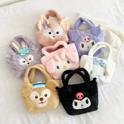 Women's Plush Clow Make-up Cute Birthday Gift Crossbody Bags