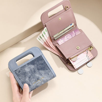 Women's Shopping Mall High-grade Chain Folding Short Ladies Wallets