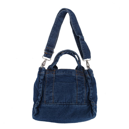 Sacs rétro simples en denim délavé de couleur pure