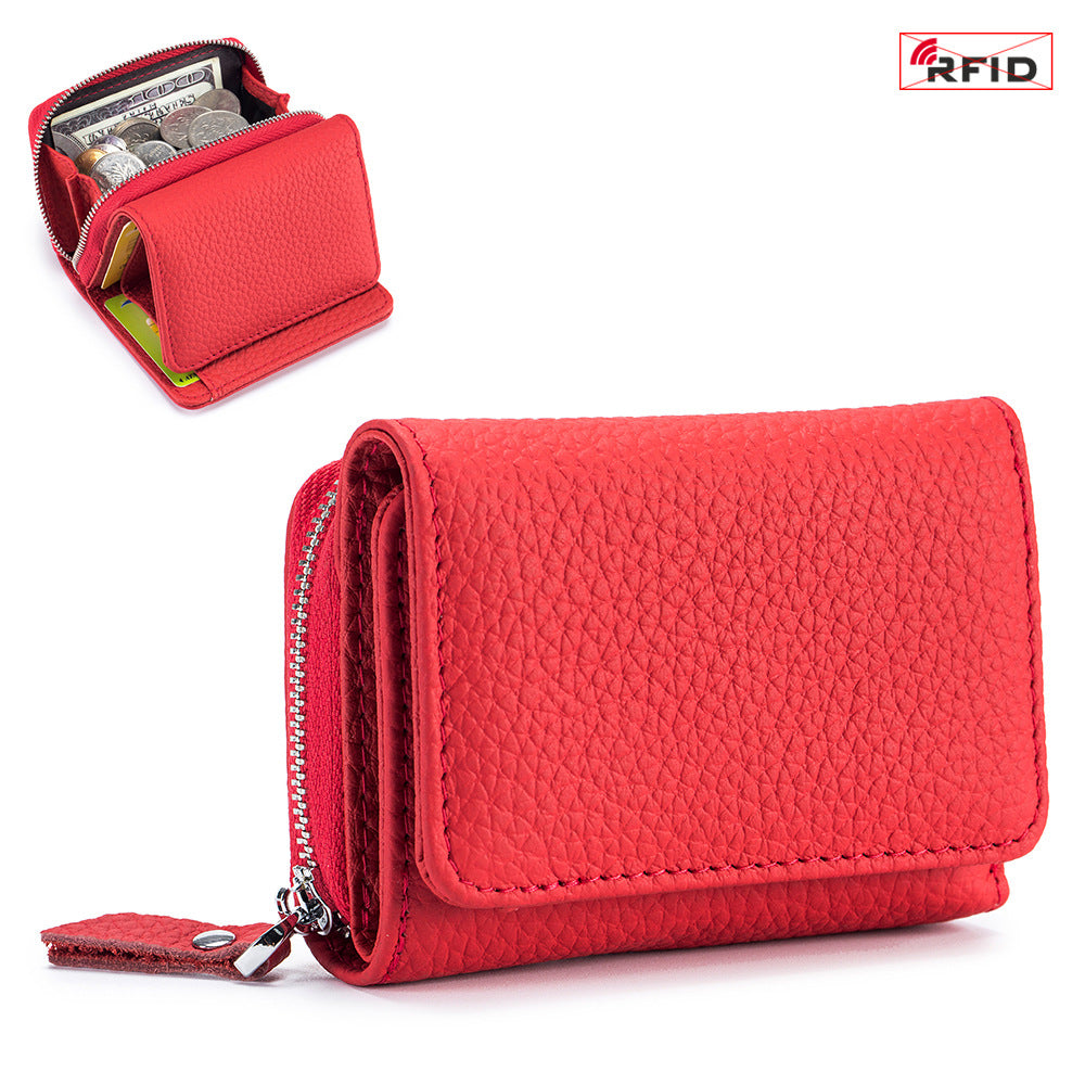 Women's Short Leather Mini Large Capacity Pocket Ladies Wallets