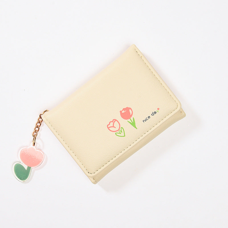 Women's Short Solid Color Simple Printed Cute Ladies Wallets