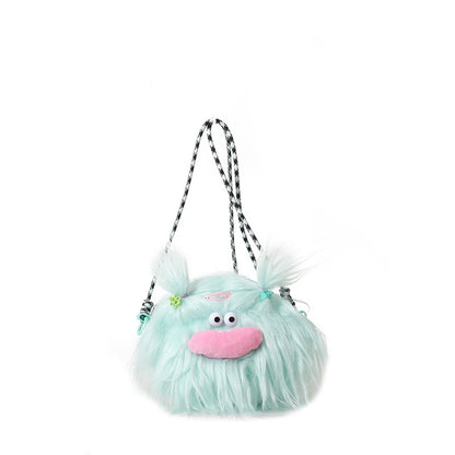 Cute Long Hair Monster Creative Braid Crossbody Bags