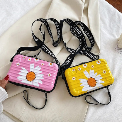 Women's Spring Makeup Hard Sunflower Waterproof Storage Crossbody Bags