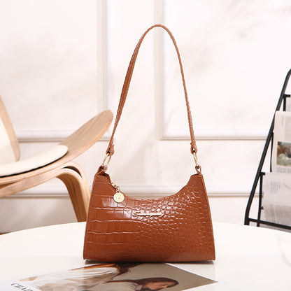 Women's Popular One Letter Stone Pattern Trendy Shoulder Bags