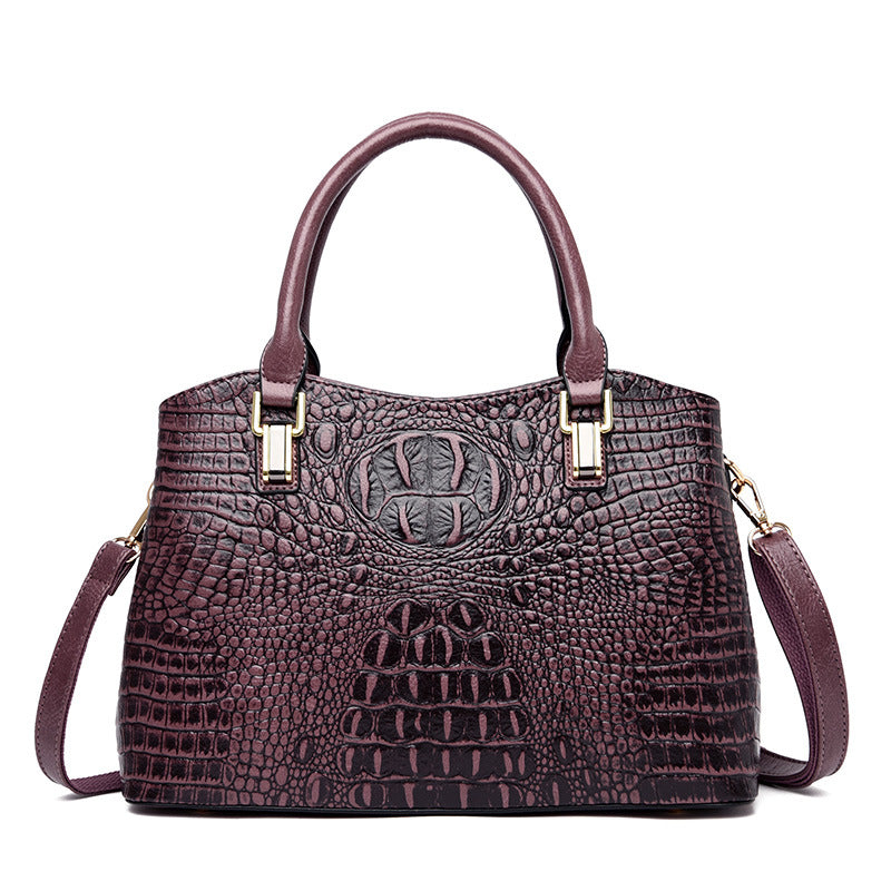 Women's Crocodile Pattern Fashion Large Capacity Handbags