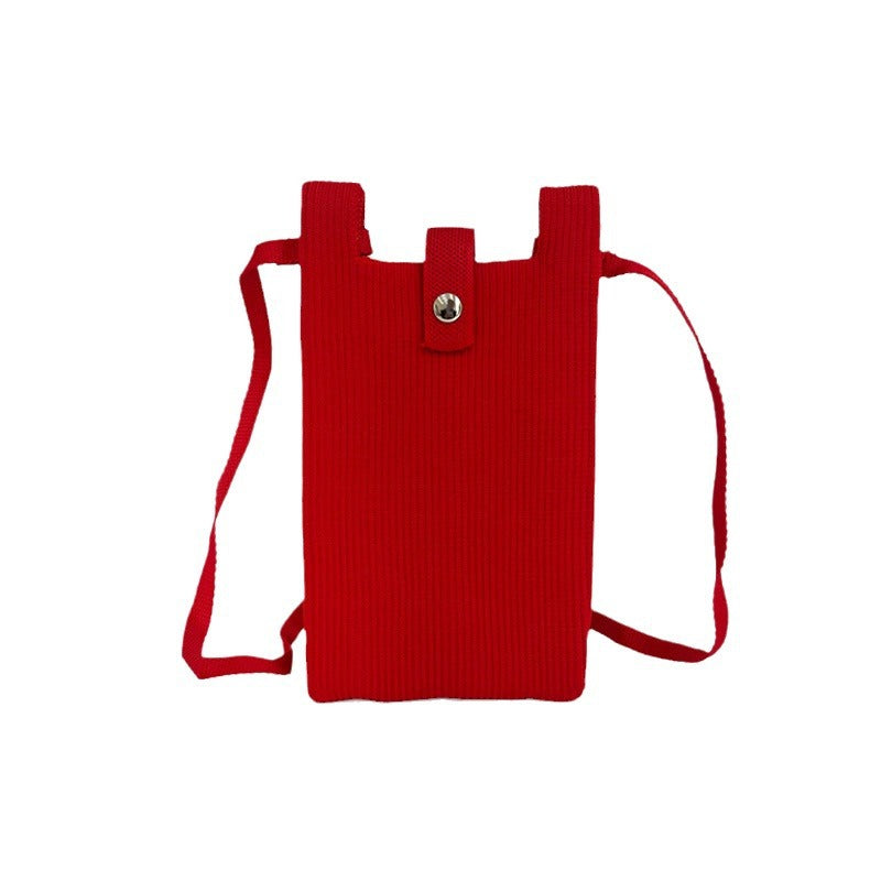 Classy Solid Color Niche Knitted Korean Phone Bags