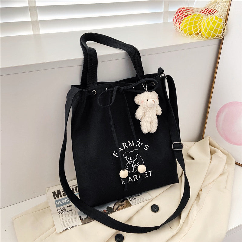 Canvas For Female Korean Style Versatile Large Capacity Shoulder Bags