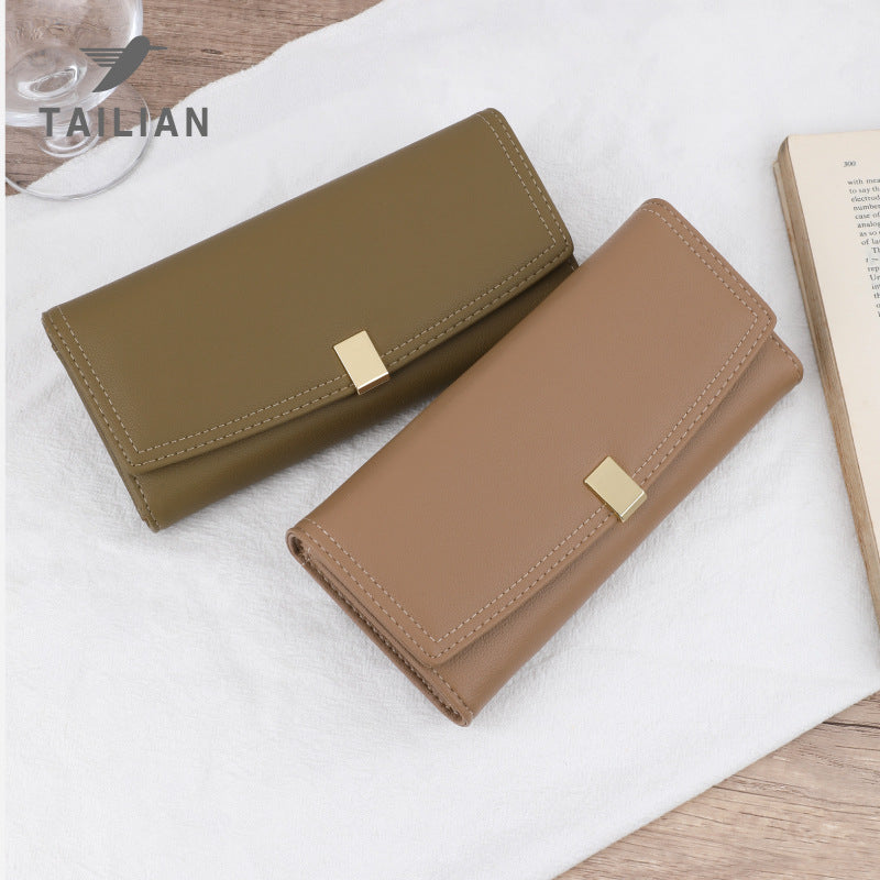 Women's Korean Style Long Big Three Fold Ladies Wallets