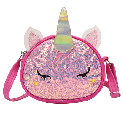 Children's Colorful Shiny Unicorn Cute Cartoon Stylish Children's Shoulder Bags