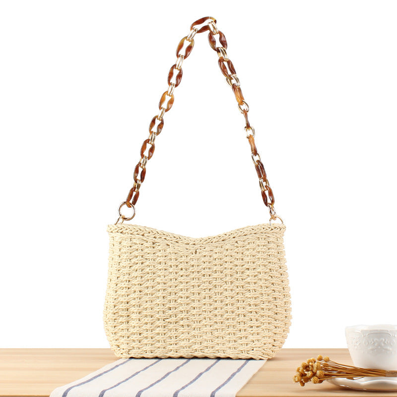 Acrylic Amber Chain Woven Minority Simple Shoulder Bags