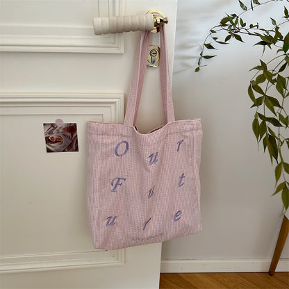 Sacs à bandoulière en toile à broderie simple pour femmes