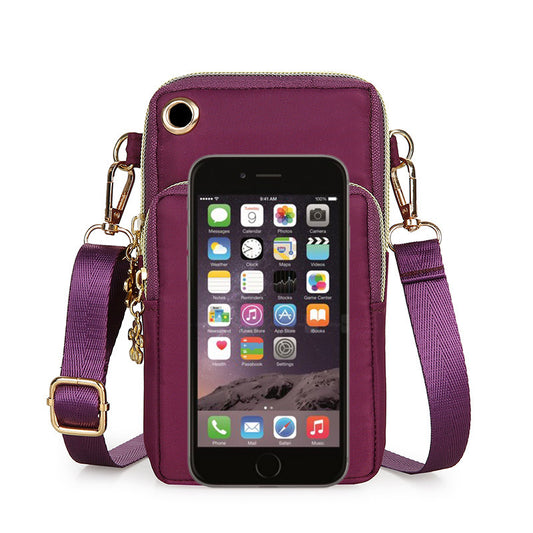 Women's Zipper Vertical Mobile Change Wrist Crossbody Bags