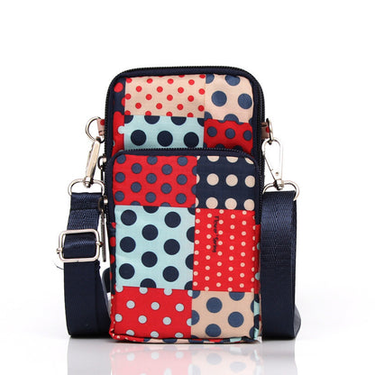 Korean Style Printed Nylon Mini Mobile Phone Bags