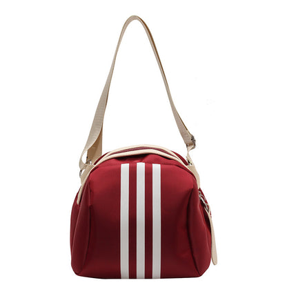 Striped Nylon Cloth Turtle Shell Trendy Portable Shoulder Bags