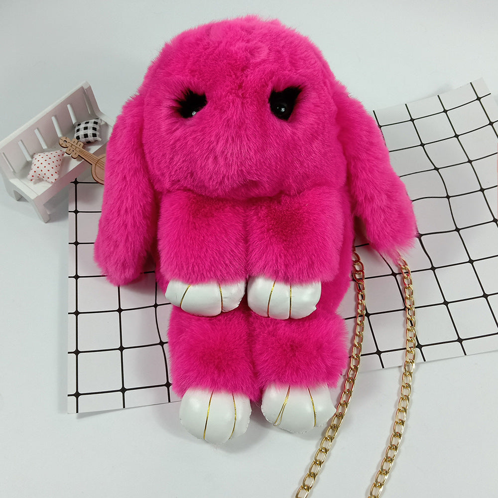 Adorable Rabbit Imitate Rex Fur Plush Shoulder Bags